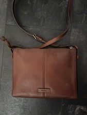 Fossil Brown/Tan Leather Crossbody Bag - VGC