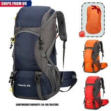 50L/60L/70L Hiking Camping Backpack  Travel Luggage Rucksack with Rain Cover