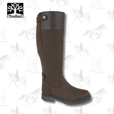 Ladies Woodland Waxy Leather Waterproof  Equestrian Tall Walking Country Boots