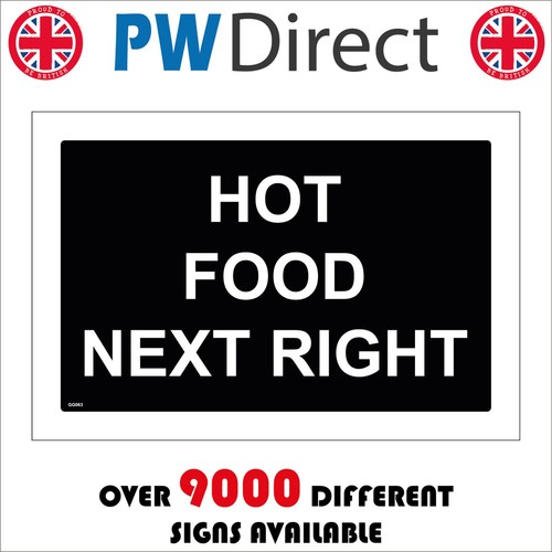 Sign hot food - sign, right