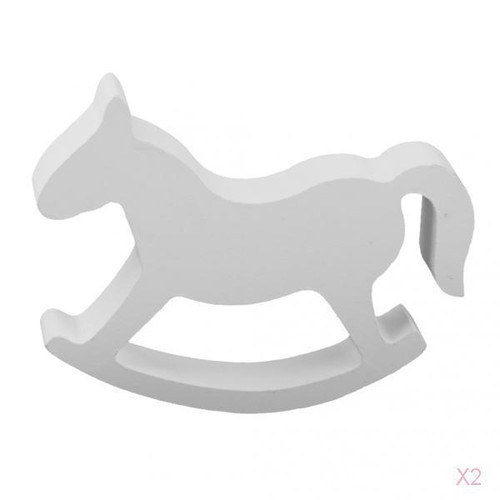 White wooden small rocking - white,