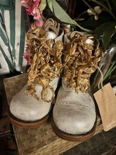NWT Vintage Magnolia Pearl Boots Shoes Soft Silver Big Toe ❤️ Leather Size 37-38