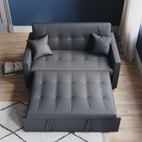 Sofa bed dark grey - dark, seater