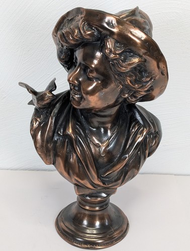 Antique spelter bust - spelter, auguste