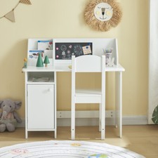 Kids Desk and Chair Set,Wooden Children Study Table and Chair Writing Table Set