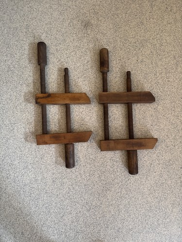 Pair vintage wooden hand - wooden,