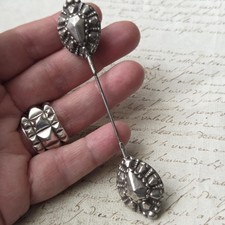 Rare Silver Jabot Pin Cross