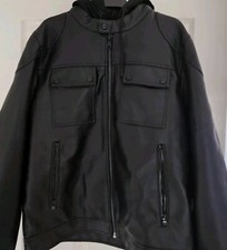 Dkny Mens Faux Leather Jacket
