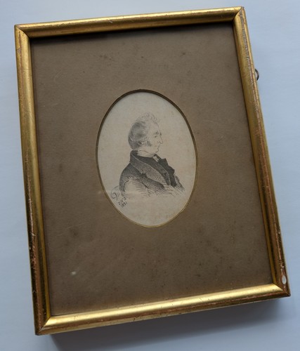 Antique portrait miniature - portrait,