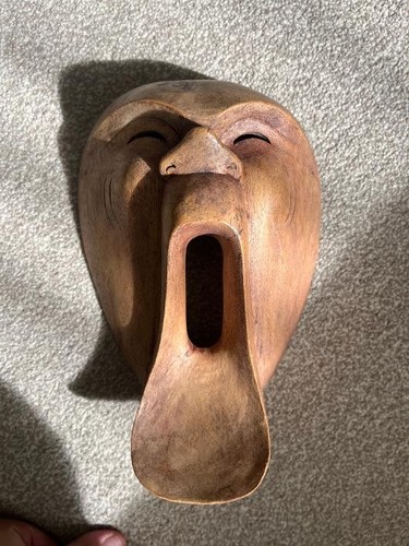Hand carved wooden tribal - hand-carved,