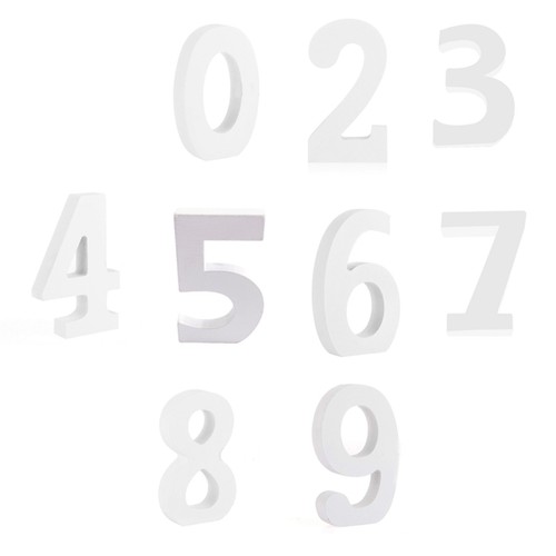White 8cm wooden free - wooden, standing