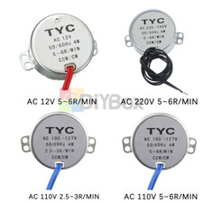 AC 12V/110V/220V 4W 50/60Hz Synchronous Motor 2.5/3/5/6RPM For Microwave TYC-50
