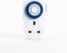Timer Switch Mini | 24 Hour Segment Timer Light Switch | White UK Plug | S24HRMI