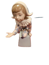 Lladro #5077 "HARLEQUIN-C" (Jester on Block C) Figurine Retired VG