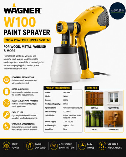 Wagner w100 paint sprayer - sprayer, 280w