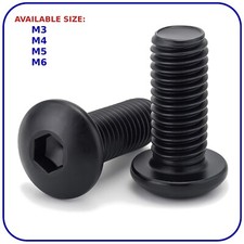 Button Head Allen Bolts Black M3 M4 M5 M6 Machine Screws High Tensile 10.9 Screw