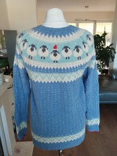 Ex Mercer & Madison little lamb Xmas Fair Isle jumper M UK 12/14 wool mixed