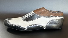 Vintage Hand Painted Shoe Last, Cobblers Form In Church Shoe Style