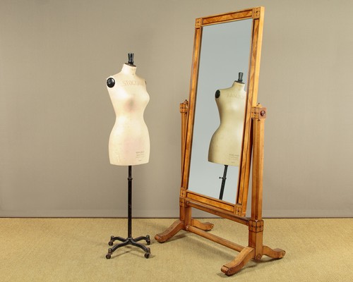 Antique large cheval - cheval, mirror