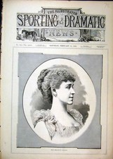 Original Old Antique Print 1892 Portrait Miss Meredyth Elliott 19th