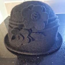 Womens Cloche Hat 100% Wool