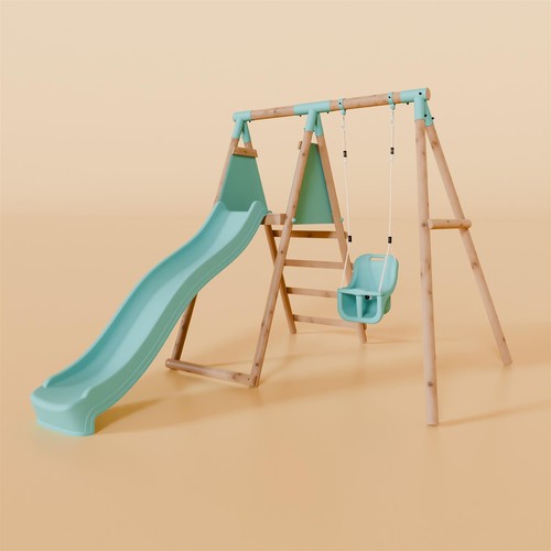 Single wooden baby swing - baby, set