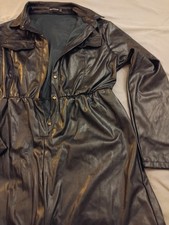 PLT Faux Leather Jumpsuit Boilersuit in Black, UK 16 / EU 44 / US 12