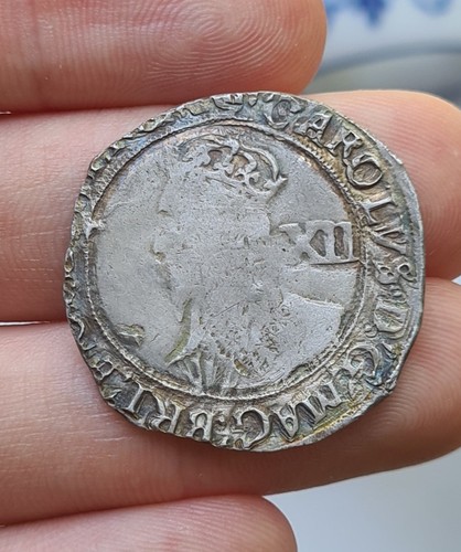 Charles 1st hammered shilling - 1st,
