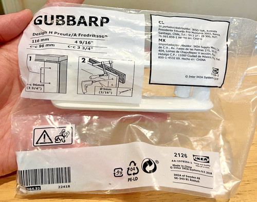 Ikea gubbarp white handles - gubbarp,