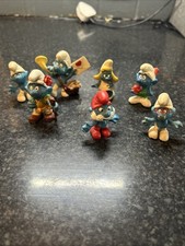 Seven Vintage Smurf Figures