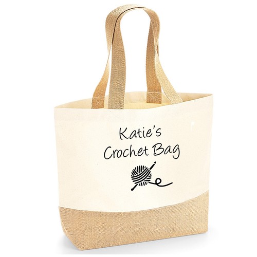 Personalised crochet tote - personalised, bag