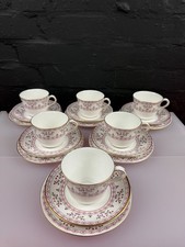 Royal Crown Derby Brittany A.1229 Tea Trios Cups Saucers Side Plates Set of 6