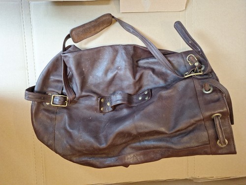 Vintage brown leather duffle - vintage,