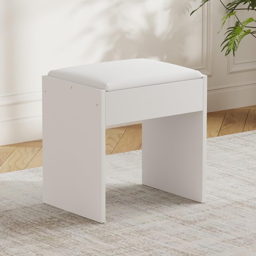 White dressing table stool - dressing,