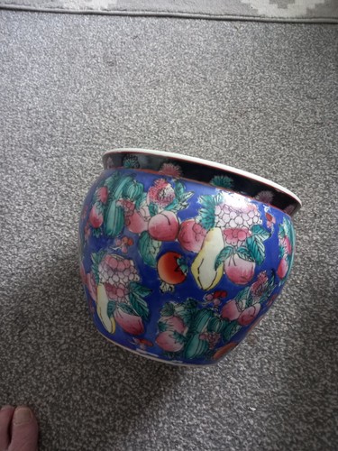 Chinese pottery plant pot - x, 2