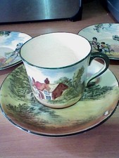 Vintage Royal Doulton The Gleaners Series Ware Cup and 3x Saucers