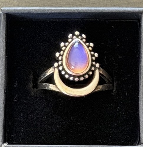 Sterling silver moon teardrop - silver,