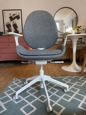 IKEA Hattefjäll Office Chair Grey and White, with adjustable lumbar support 