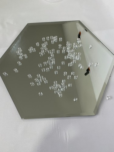 Hexagonal mirror candle plate - hexagonal, plate/