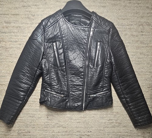 New look womens black faux - look,