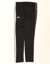 KAPPA Mens Graphic Tracksuit Trousers XS Black Colourblock AO03