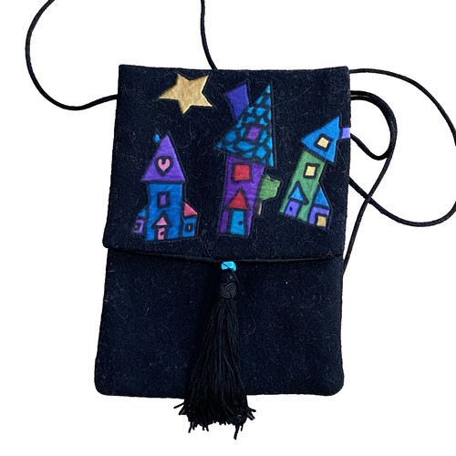 Handmade wool felt crossbody - handmade,