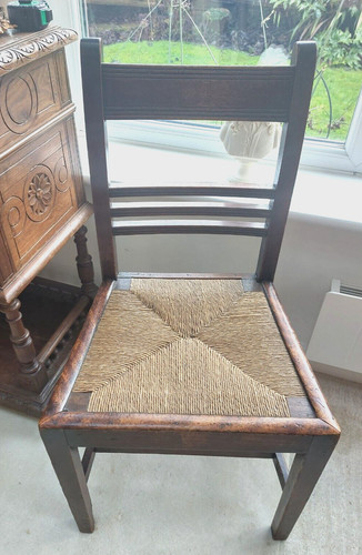 Antique georgian rush seated - ,