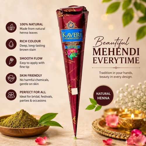 Kaveri brown henna cones tubes - henna,