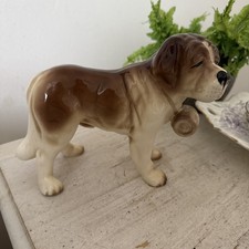 VINTAGE large dog  COOPERCRAFT CERAMIC ST BERNARD FIGURINE