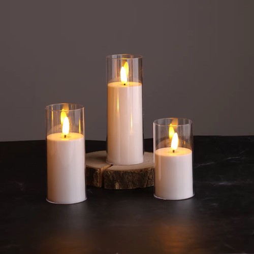 Set ivory flameless led - 3,
