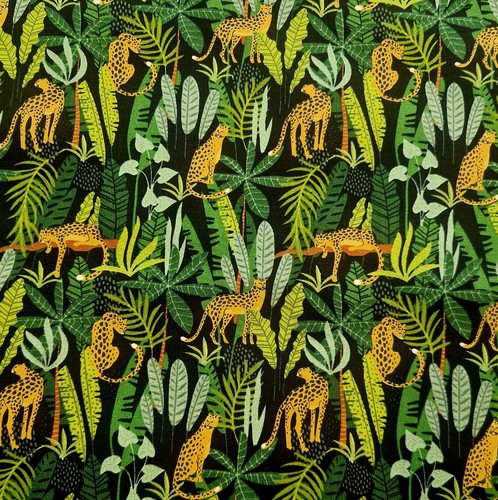 Cotton fabric jungle cats - fabric,