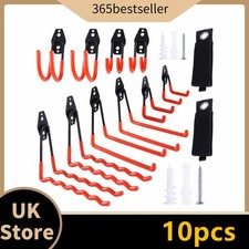 10x Heavy Duty Storage Hooks Garage Tool Bike Shed Ladder Wall Mounted Brackets