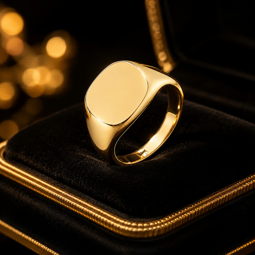 Cushion mens 9ct yellow gold - 9ct,
