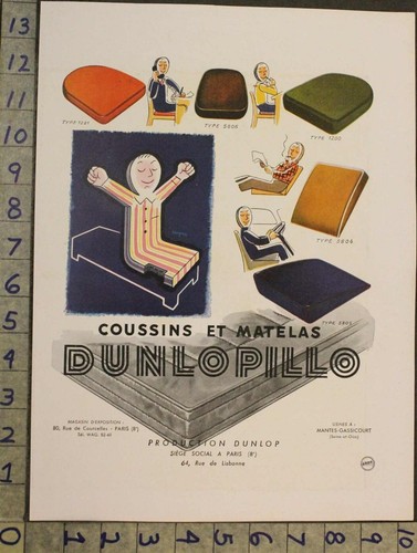 1952 dunlopillo pillow - dunlopillo,